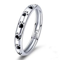 Unique Female Rings Cute Cat Claw Dog Footprint Ring Elegant Bride Proposal Engagement Wedding Band Gifts Trendy Jewelry Hot