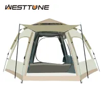 Westtune เต็นท์แบบป๊อปอัพสำหรับ3-4/5-8คนสำหรับตั้งแคมป์เต็นท์โดมกลางแจ้งติดตั้งง่ายอัตโนมัติเต็นท์ครอบครัวกันน้ำการเดินป่าแบกเป้