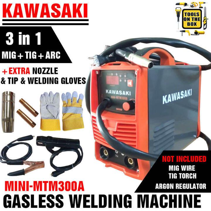 Kawasaki Inverter Welding Machine 300A Gasless MIG / TIG / ARC MINI