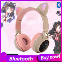 หูฟัง Bluetooth Headphones Cat Headphones หูฟัง Bluetooth 5.0 หูฟัง Cat Ears พร้อมไมโครโฟน สเตอริโอ ตัดเสียงรบกวน ใช้ได้กับคอมพิวเตอร์และโทรศัพท์มือถือ