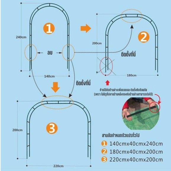 ประกอบได้-3รูปแบบ-240x140x38cm-ซุ้มไม้เลื้อย-ซุ้มกุหลาบ-ซุ้มงานแต่ง-เหล็กโค้งรูปตัวยู-ดำ-สีขาว-ซุ้มแต่งงาน-โครงเหล็กดัด-ซุ้มลูกโป่ง-โครงไม้เลื้อย-ซุ้มกุหลาบเลื้อย-แข็งแรงมากขึ้น