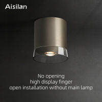 Aisilan LED พื้นผิวติดตั้งดาวน์ไลท์7W สูง CRI 97นิกเกิลสีเลนส์คู่เพดานจุดไฟสำหรับห้องนั่งเล่นห้องโถงห้องนอน