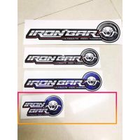 สติ๊กเกอร์ IRONBAR ตัวล่างเล็กสุดรุ่นมาใหม่ล่าสุดสีน้ำเงินขาวขีดแดงลายคมๆสีชัดเจนสวยงาม