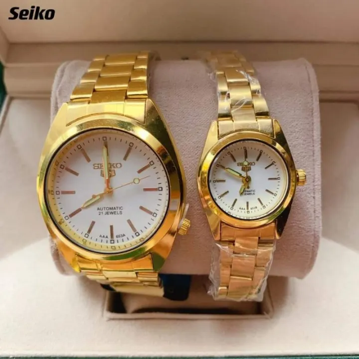 ♒SEIKO Buy 1 take 1 Couple Watch 18K Gold Watch for Women and Men Wedding  Watch✹ | Lazada PH