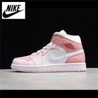 【HOT】 Original✅ ΝΙΚΕ Ar* J0dn- 1 Mid Mens And Womens รองเท้าบาสเก็ตบอล Size 36-45 Pink