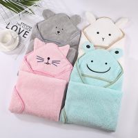 ﹍✼ Baby Bath Towel Velvet Fleece Hood Cartoon Infant Girl Boy Absorbent Poncho Blanket Newborn Beach Quick-drying Bathrobe Swaddle