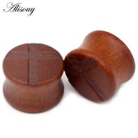 【In-demand】 laozizuishuai Alisouy 2ชิ้นไม้อุดหูเนื้ออุโมงค์มาตรวัด6-30มิลลิเมตรหู Tragus Expander Rosewood ไม้ไผ่สีม่วงหัวใจร่างกายเจาะเครื่องประดับ