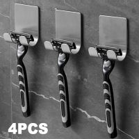 Bathroom Razor Holder Storage Hook Wall Shaving Shaver Shelf Punch Free Razor Rack Stainless Steel Razor Blade Holder Hooks