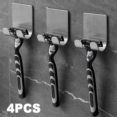 【CC】 1-4pcs Wall Holder Storage Men Shaver Rack Shelf Hanger Hooks