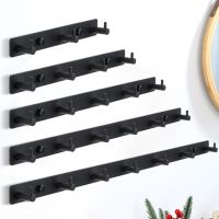 Black Robe Hook for Bathroom Kitchen Home Wall Mounted Creative Door Coat Clothes Towel Key Holder Hanger Storage 3 4 5 6 Hooks