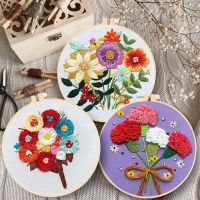 Lovely Flowers Pattern Cross Stitch Set Embroidery Material Package DIY Beginners Handcraft Embroidery Kit Decoration Paintings