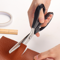 สแตนเลส Pinking Shears Comfort Grip Handled Professional หัตถกรรม Dressmaking Zig Zag กรรไกรตัดจักรเย็บผ้าผ้า