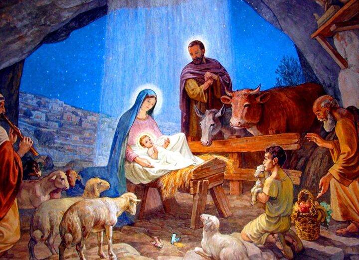 Nativity Scene Christmas POSTER print A Holy Family Mary and Infant