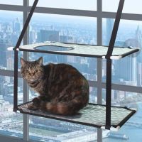 Cat hammock comfortable window seat adsorption type cat window pet mattress Pet loungecute carto Convenient and safe Hanging bed