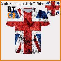 BTC3 สุดยอด แพลทินัมยูบิลลี่ สมเด็จพระราชินีเอลิซาเบธ U nisex เสื้อยืด Union Jack ธงสหราชอาณาจักร คอลูกเรือ