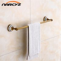 Towel Bars Ceramics 60cm Single Wall Mounted Towel Bar Towel Holder Brass Antique Bath Products Bathroom Accessories 9227K