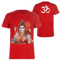 (พร้อมส่ง) เสื้อยืดไทย เสื้อยืดผู้ชายและผู้หญิง ลาย Hindu Nile God Shiva 3D Print Shiva Clothing 100%cotton top