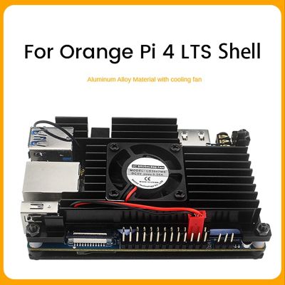 For Orange Pi 4 LTS for OPI 4 LTS 4B 4 Aluminum Alloy Protective Case with Cooling Fan