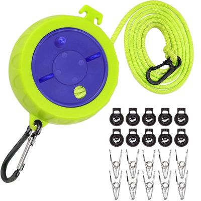 Retractable Clothes Line 10M Portable Anti-Winding Travel Washing Line Adjustable Camping Washing Line Outdoor Box Clothesline for Camping