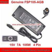 เครื่องชาร์จ FSP105 AGB อะแดปเตอร์ AC 15V 7A 105W ของแท้สำหรับ Fspp/n 9NA1050103กลมพร้อมเสียบแหล่งจ่ายไฟ4ขา