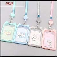 OKL9 1PC น่ารัก ธนาคาร เชือกคล้องแบบหดได้ ผู้ถือบัตร กรณีบัตรเครดิต ซองใส่บัตรประชาชน กรณีบัตรรถบัส