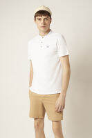 ESP เสื้อโปโลคอจีนลายเฟรนช์ชี่ ผู้ชาย สีขาว | Stand Collar Frenchie Polo Shirt | 9710