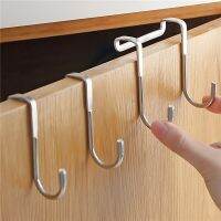 1Pc/4Pcs Over The Door Drawer Cabinet Hook  304 Stainless Steel Double S-Shaped Hook Holder Hanger Metal Heavy Duty-Free Punchin Clothes Hangers Pegs