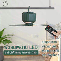 พัดลมเพดาน พัดลมพร้อมโคมไฟถนอมสายตา ไฟ LED เป็น Power bank ได้ น้ำหนักเบา ทนทาน ลมแรง เสียงเบา ประหยัดพลังงาน พร้อมรีโมทคอนโทรล แขวนได้ 3in1