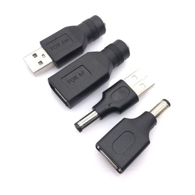 1pcs Commonly used USB set 5.5*2.1mm Female jack to  USB 2.0 Male Plug DC Power male to female Connector Adapter Electrical Connectors