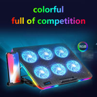 RGB ที่ระบายความร้อนแล็ปทอปแล็ปท็อปพัดลมทำความเย็นเล่นเกมแท่นระบายความร้อนพัดลมแล็ปท็อปพร้อมพัดลมทำความเย็นเงียบ6วินาทีสำหรับแล็ปท็อปขนาด15.6-17.3นิ้ว