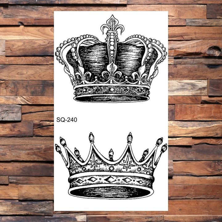 black-crown-temporary-tattoos-for-women-adults-realistic-bird-cross-sword-heart-fake-diamond-tattoo-sticker-body-hand-tatoos-3d