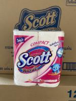 กระดาษอเนกประสงค์ สก๊อตต์ คอมแพ็ค ทาวเวล Scott compact ะนไำสหสีชมพู แพ็ค 2 ม้วน กระดาษซับมัน