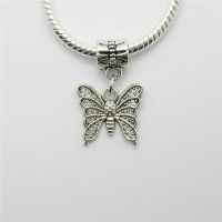 Wholesale Lots 12pcs Fit Pandora Charms Bracelet DIY Pendant Beads Dangle Butterfly Charm Pendants For Jewelry Making