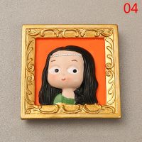 DS Van Gogh Mona Lisa แม่เหล็กตู้เย็นสติกเกอร์ติดตู้เย็นลายเจ้าชายน่ารักสติกเกอร์แม่เหล็กการ์ตูนน่ารักชิ้นส่วนตู้เย็นของแต่งบ้านเรซิ่น3มิติ