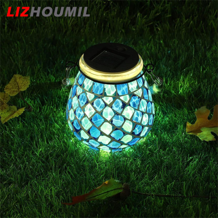 lizhoumil-โคมไฟโมเสคพลังงานแสงอาทิตย์-โคมไฟแขวน-lampu-tenaga-surya-กลางแจ้งโคมไฟกันน้ำโคมไฟตั้งโต๊ะโมเสคไฟกลางคืนสำหรับสวนลานปาร์ตี้
