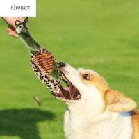 SHENEY ของเล่นสุนัขกัดฟันของเล่นบีบเสียงทนต่อการกัดยัดนุ่นมีเสียงโต้ตอบตลก1ชิ้น