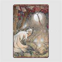 Fox Wisps Teakitsune Yokai โปสเตอร์โลหะ Plaque Cinema ห้องนั่งเล่น Wall การพิมพ์ Decor ดีบุกป้าย Posters