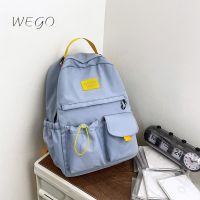 【jw】○  Canvas 14 inches Schoolbag Leisure Back pack Female Male School Campus Backpacks