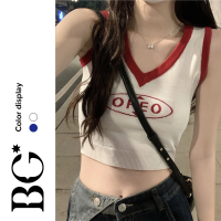 BG World เสื้อชั้นในดีไซน์อเมริกัน เสื้อครอปสายเดี่ยว ชุดแซกผู้หญิง2023 BGW084