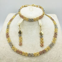 Fashion Dubai gold jewelry set African bridal wedding gift for women Saudi Arabia Necklace Earrings collar jewelry