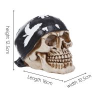 【In-demand】 laozizuishuai VILEAD Creative Turban Skull เครื่องประดับเรซิ่นหัตถกรรมรูปปั้นสำหรับตกแต่งบ้าน Halloween Props บุคลิกภาพรูปปั้น Skull