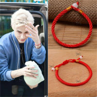 สร้อยข้อมือด้ายสีแดงเพื่อน Unisex นำโชคเชือกสีแดงของขวัญแฟชั่นเครื่องประดับสร้อยข้อมือทำมือ H55