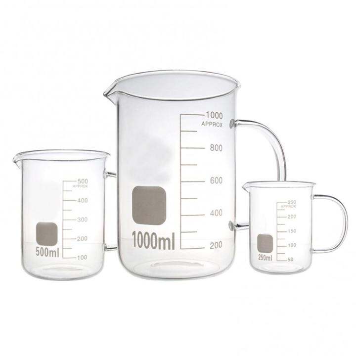 50/100/250/500/1000ml Glass Beaker With Handle High Temperature Resistant Glass Scale Beaker