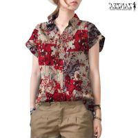 COD dhdfxcz ZANZEA Women Summer Short Sleeve Printing Loose Office Casual Blouses