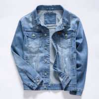 3 Colors Classic Style Mens Vintage Blue Denim Jacket Spring and Autumn New Stretch Cotton Casual Jeans Coat Male nd Clothes