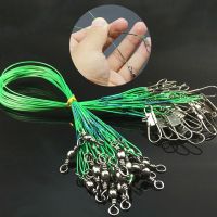 10PCS Anti Bite Steel Fishing Leaders สายตกปลาสแตนเลสพร้อม Swivels Snaps Swivels Fishing Lures Hooks Tackle