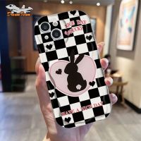 ขอบลายการ์ตูนกระต่ายดอกไม้น่ารักด้านหลังเป็น HP เคสโทรศัพท์ TPU นิ่มเคสสำหรับ Realme C12 C15 C17 C33 Realme C2 C20 C21 C21Y C25 C25Y Realme C11 C31 C35 Realme C51 C55 C53