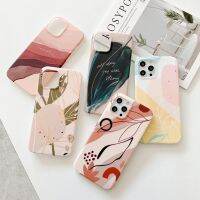 Ottwn เคสโทรศัพท์แฟชั่นลายดอกไม้สำหรับ iPhone 12 Pro Max 11 Pro Max XR XS Max 7 8 Plus SE 2020 IMD Silicon นิ่มฝาหลัง