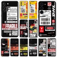 Phone Case For Samsung Galaxy S23 S22 5G S21 S20 FE S10 Plus Note 20 Ultra 10 9 Simple Dhl Express Label Soft Anti-Drop Cover Phone Cases