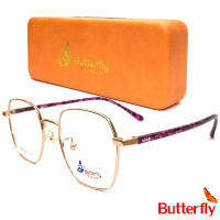 แว่นตา Fashion รุ่น Butterfly 6856 กรอบแว่นตา สำหรับตัดเลนส์ กรอบเต็ม แว่นแฟชั่น ชาย หญิง ทรงสปอร์ต sport วัสดุ สแตนเลส stainless steel ขาข้อต่อ รับตัดเลนส์